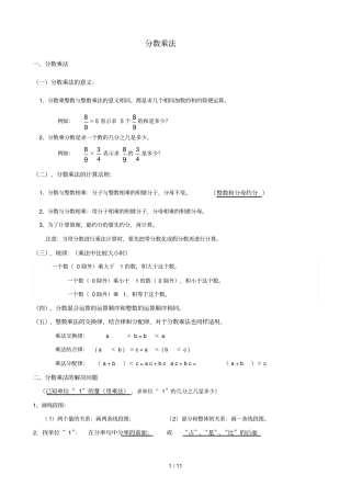 人教版六级上册数学知识点整理