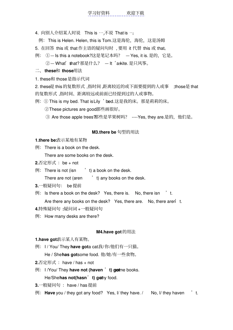人教版初一上册英语语法_第2页