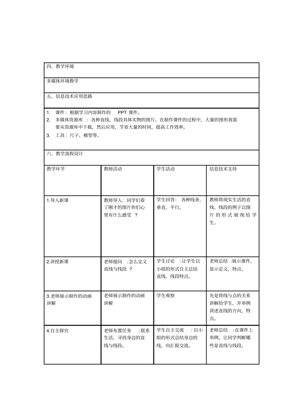 人教版初一数学上册信息化教学设计方案_第2页