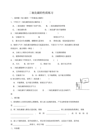 人教版初三化学下册二氧化碳的性质练习与检测
