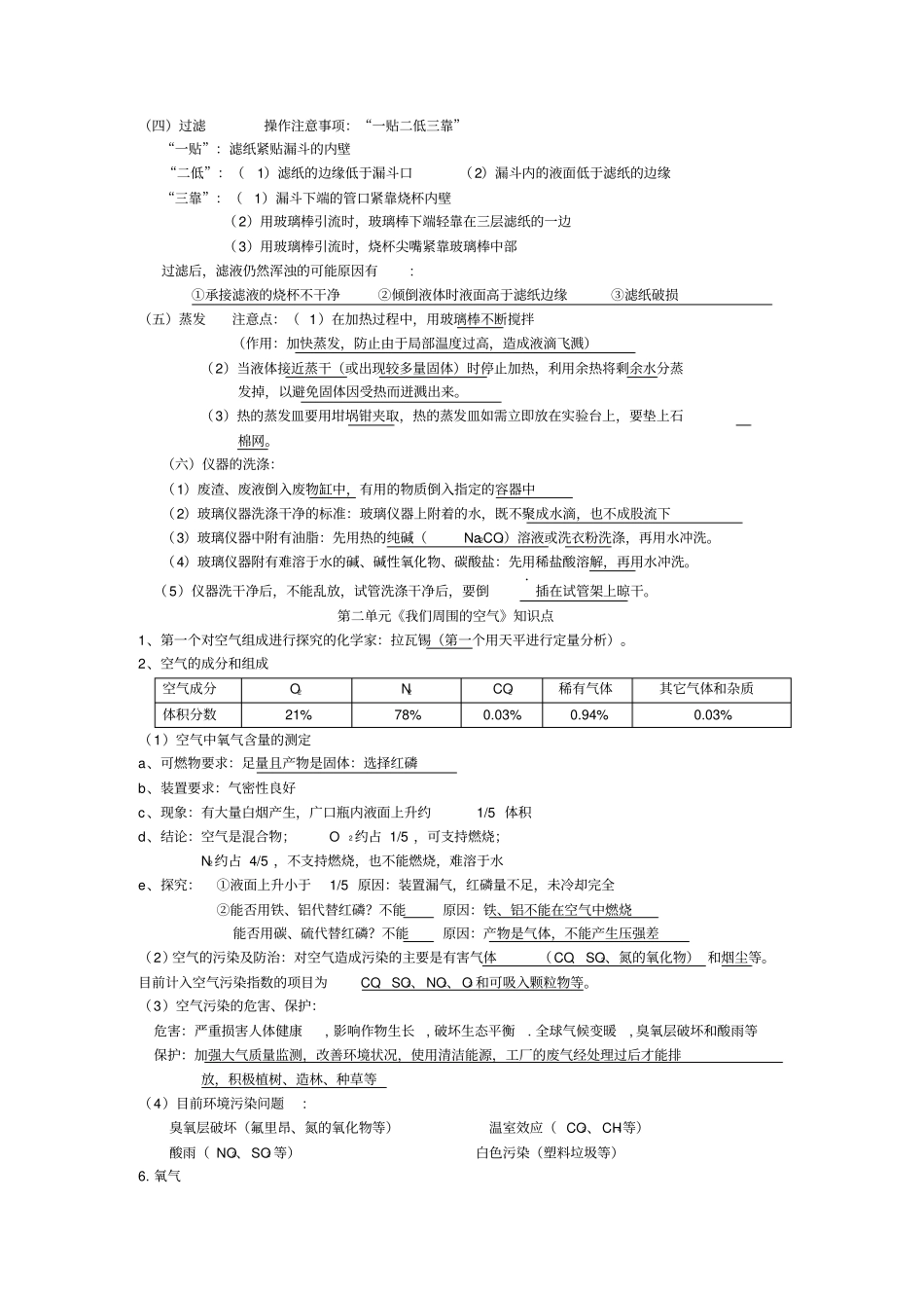 人教版初中化学知识点总结精华版2017中考必备_第3页