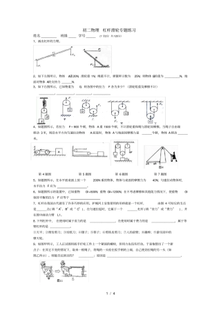 人教版初二物理11杠杆滑轮专题练习