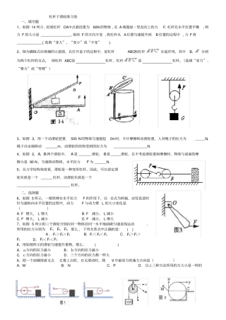 人教版初二物理下册杠杆滑轮练习