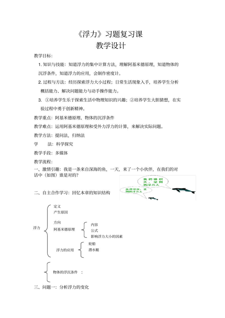 人教版初二物理下册浮力习题课_第1页