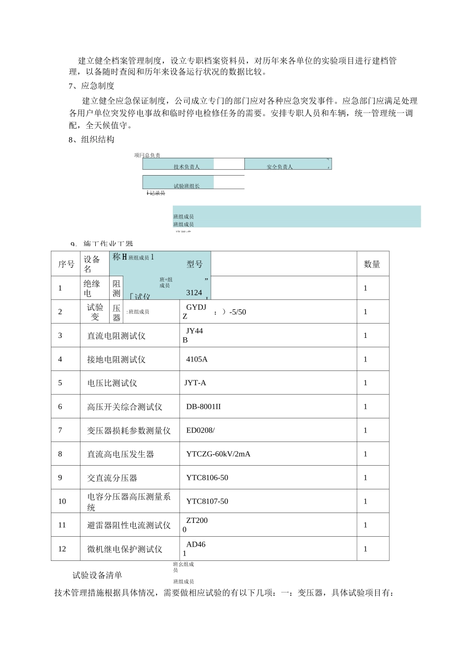 电气预防性试验方案电气_第3页