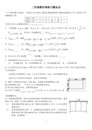 二次函数经典基础分类练习题(含答案)