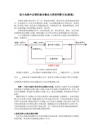 放大电路中反馈的基本概念与类型判断方法