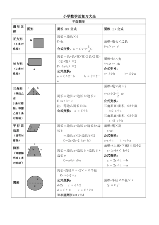小学数学总复习资料