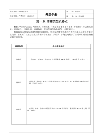 某公司开店手册