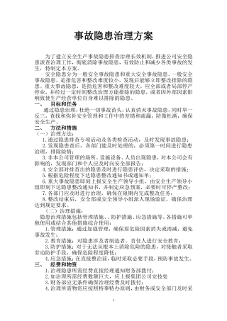 隐患治理方案