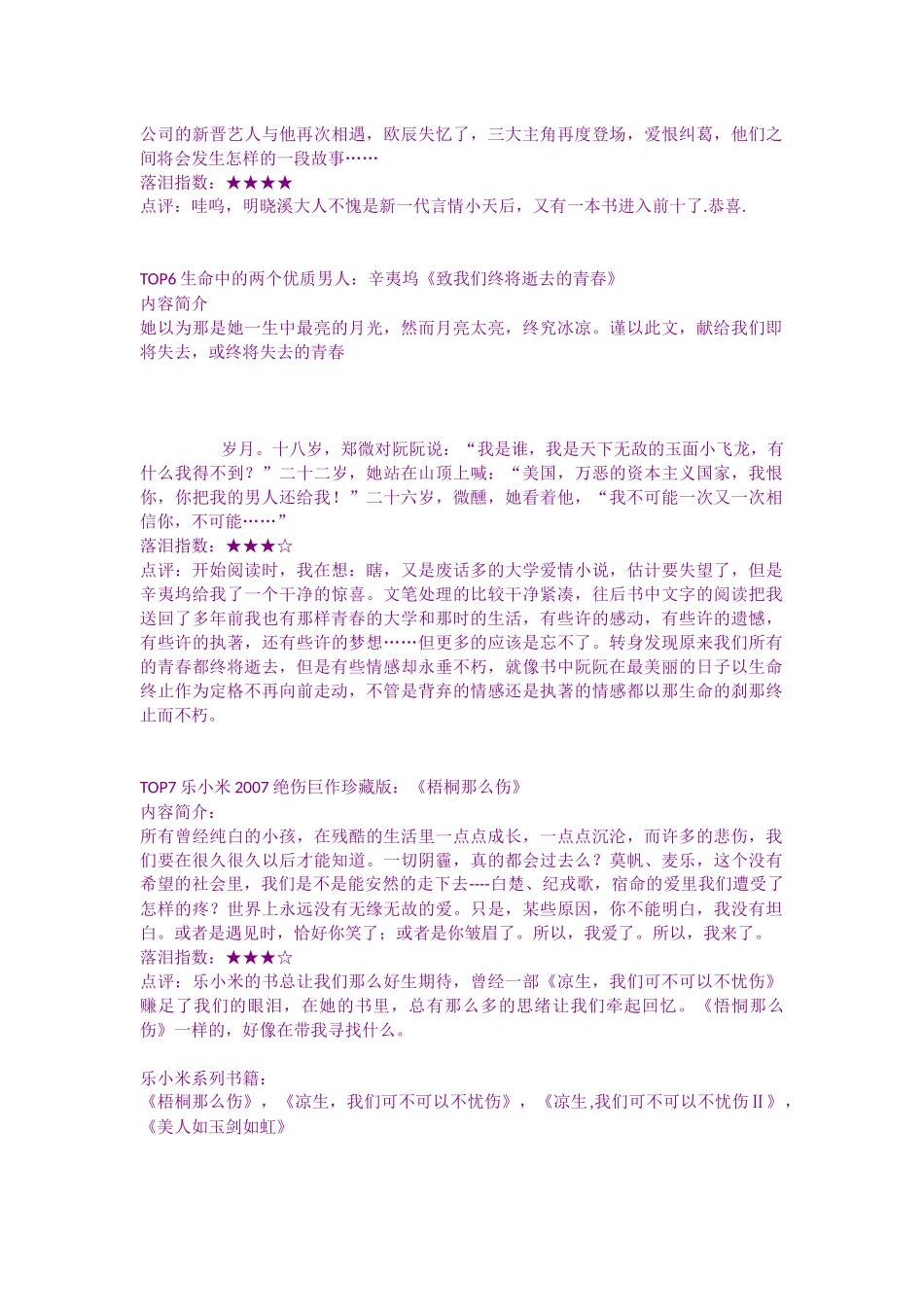 年度最悲伤的小说_第3页