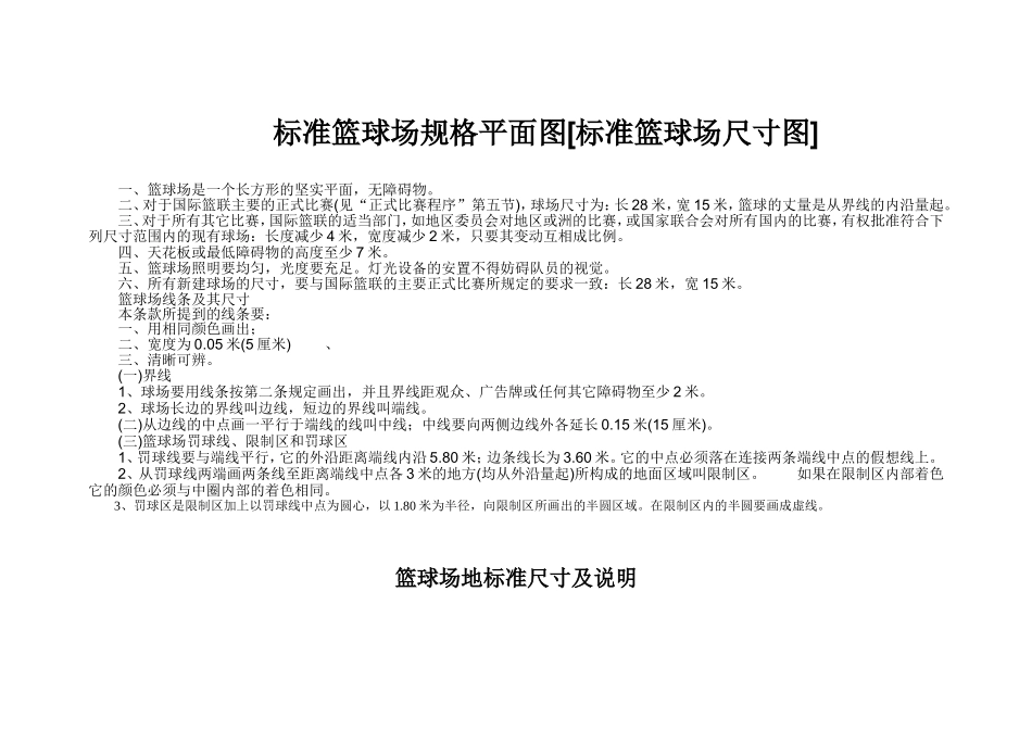 篮球场标准尺寸图示_第2页