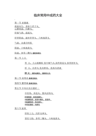 临床常用中成药大全