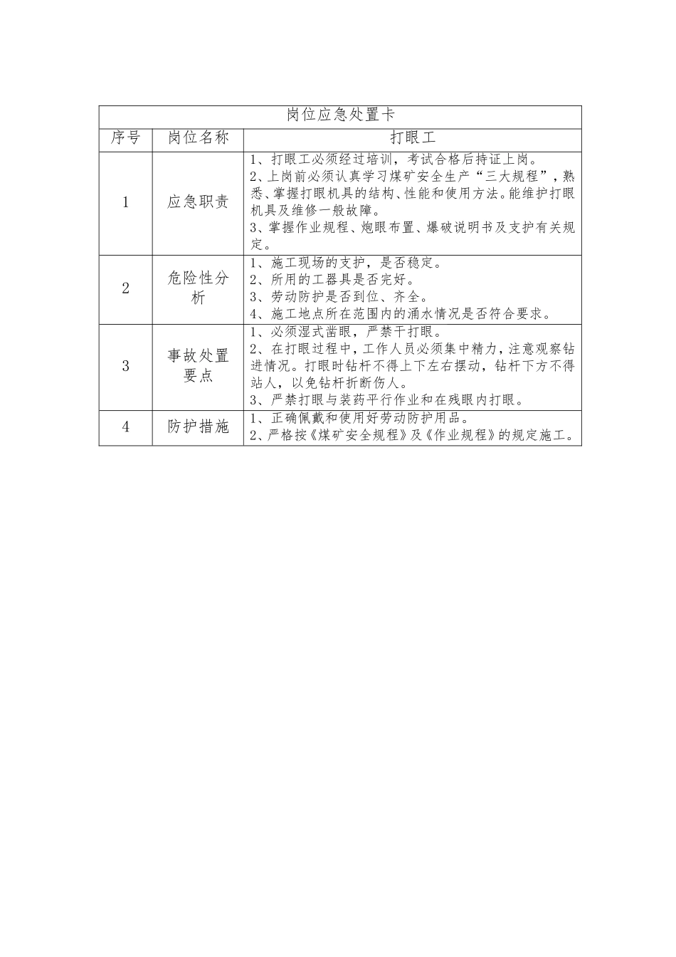 煤矿岗位应急处置卡_第3页
