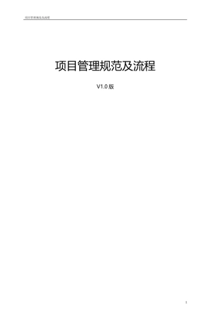 项目管理规范及流程