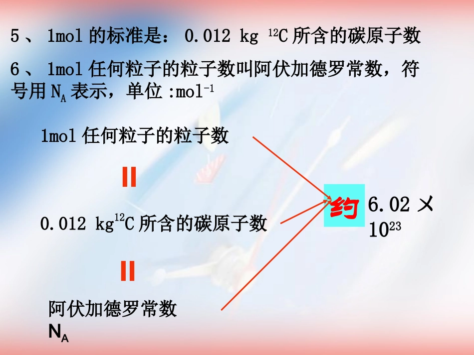 人教版化学必修一《摩尔质量》精品课件_第3页