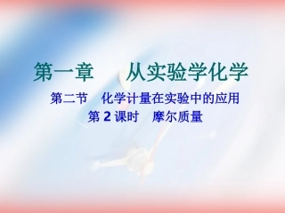 人教版化学必修一《摩尔质量》精品课件
