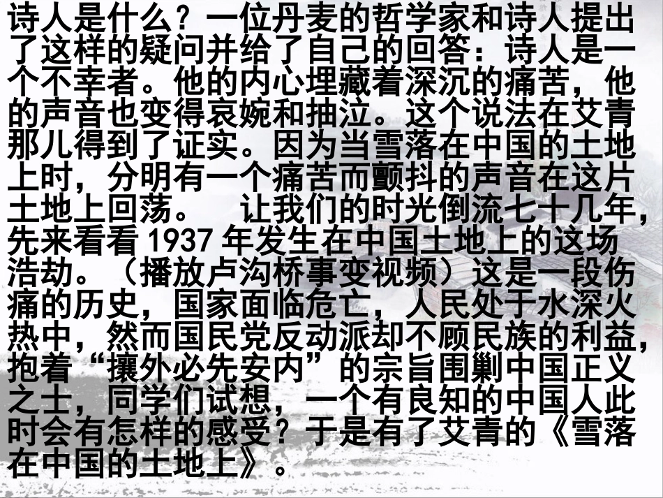 雪落在中国的土地上课件_第1页