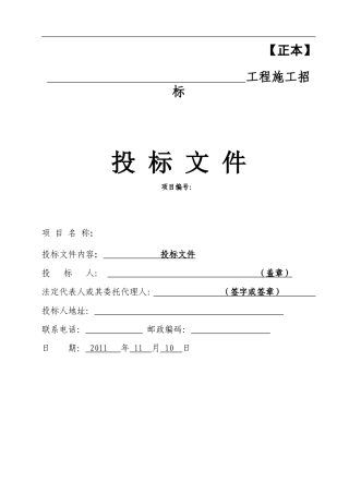 高层亮化工程投标文件