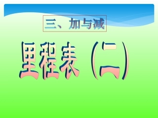 里程表(二)