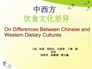 中西饮食文化的不同(英文)