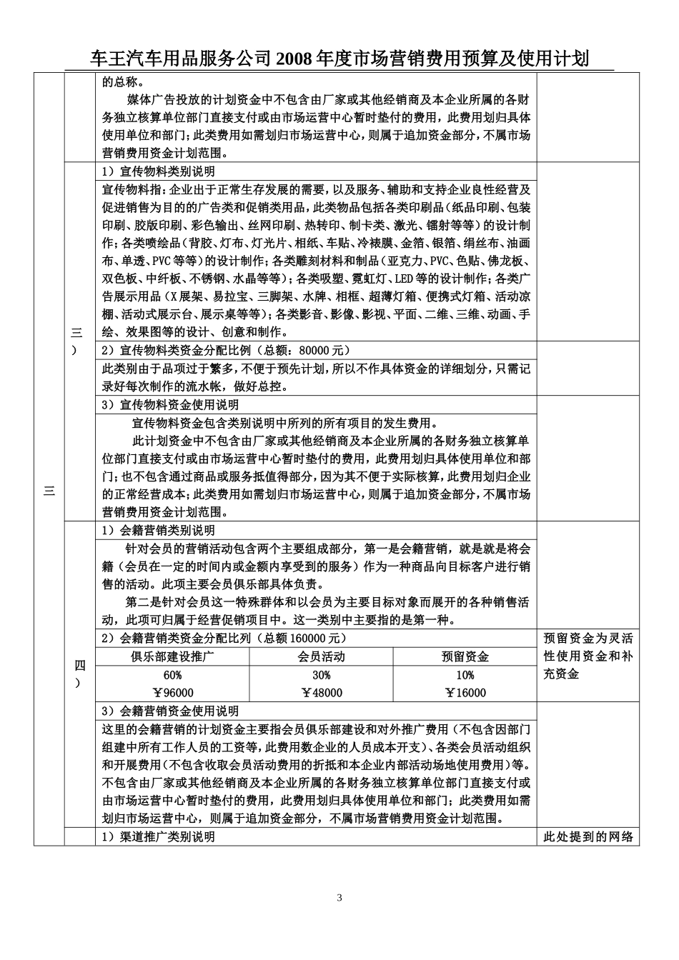 年度市场营销费用预算及使用计划_第3页