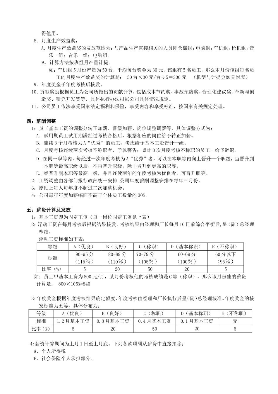 工厂薪酬管理制度_第3页