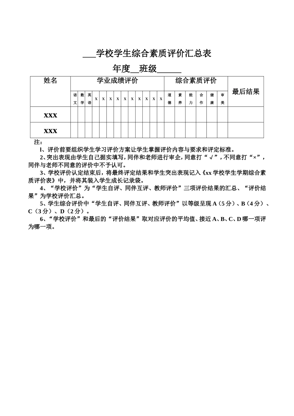 学生综合评价表_第3页