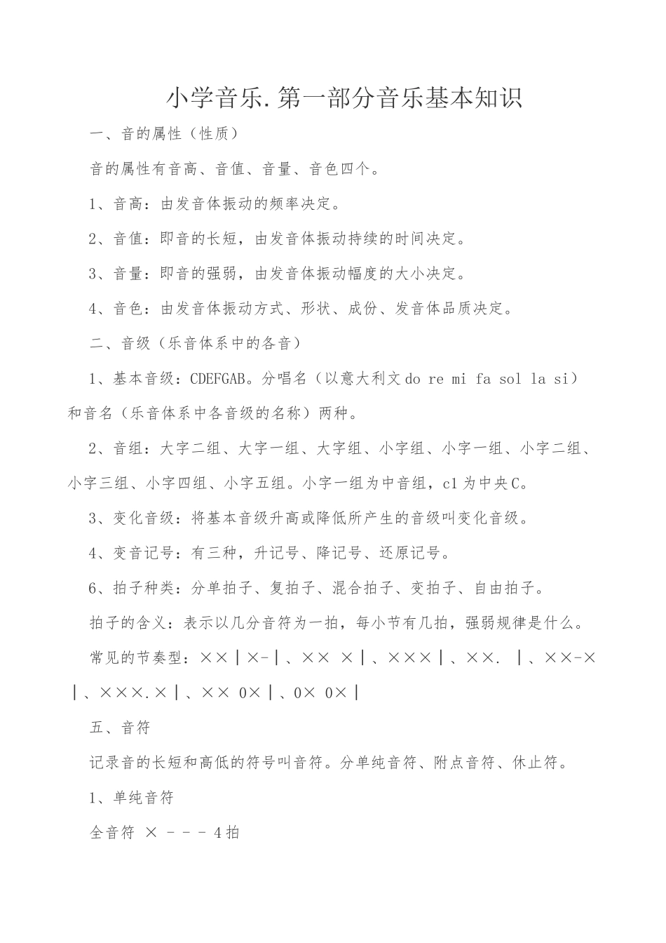 小学音乐知识点_第1页