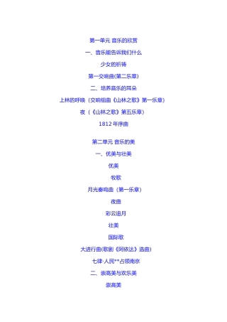 高一音乐教材目录