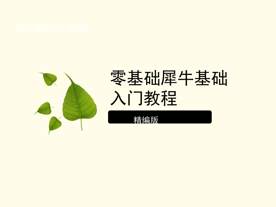 犀牛基础教程零基础入门精编版_第1页