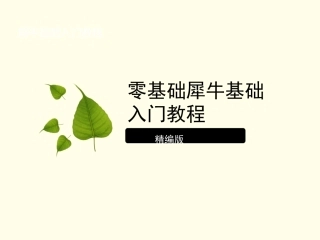 犀牛基础教程零基础入门精编版