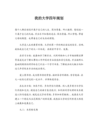 我的大学四年规划