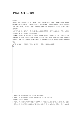 卫星轨道和TLE数据