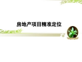 房地产项目定位
