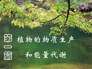 华南农业大学 植物生理学 1.植物的水分代谢 课件