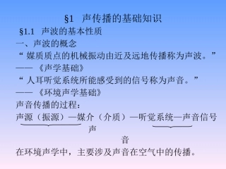 声传播的基础知识