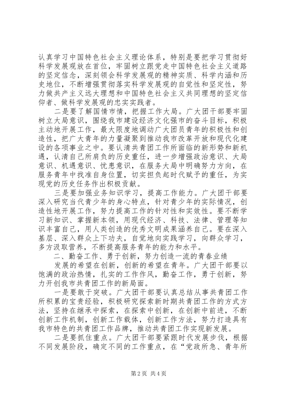 书记在团干部培训会发言_第2页