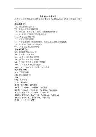 临床肿瘤TNM分期标准大全(第八版)
