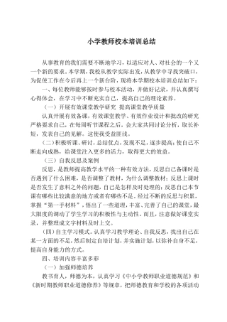 教师校本培训总结