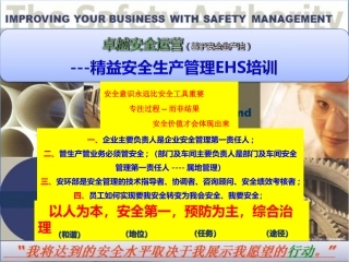 基于安全生产法)卓越安全运营---精益安全生产管理EHS培训(1)