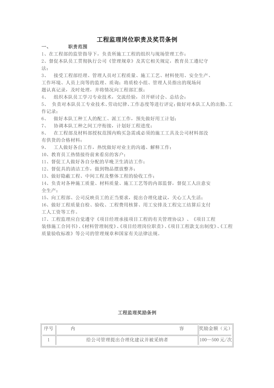 装饰公司工程部奖罚条例_第1页
