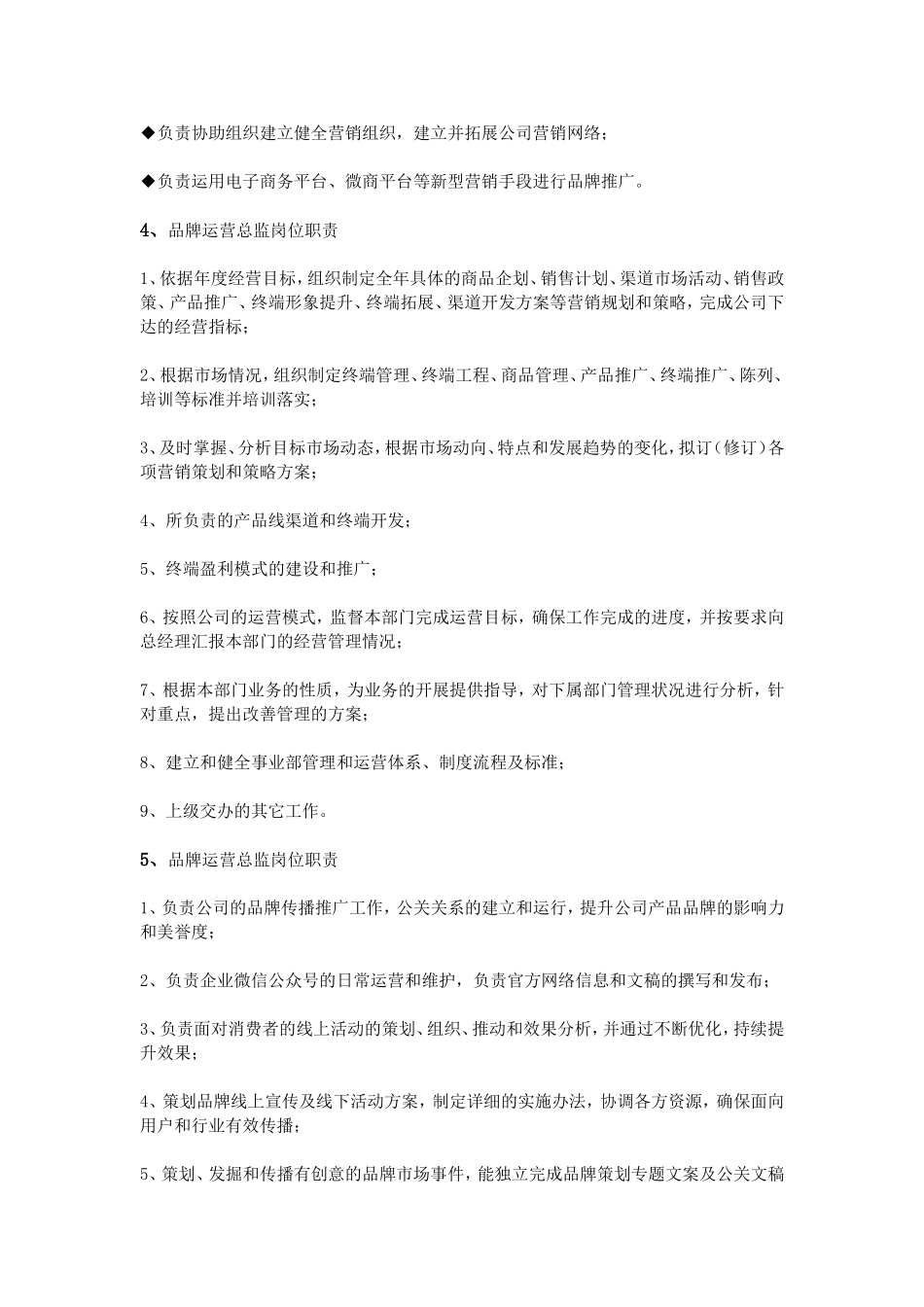 品牌运营总监岗位职责_第3页