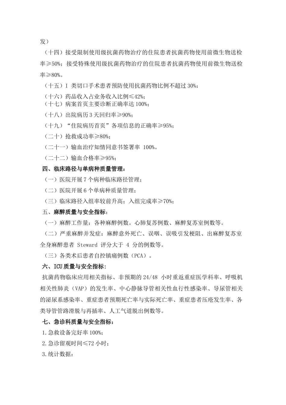 医院医疗质量与安全控制指标_第2页