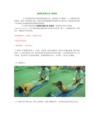 竖脊肌训练方法