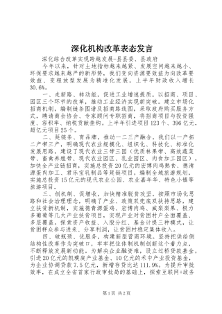 深化机构改革表态发言