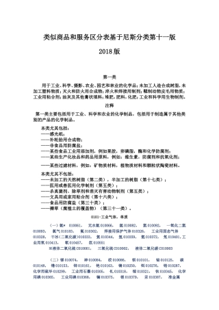 商标分类表 2018版