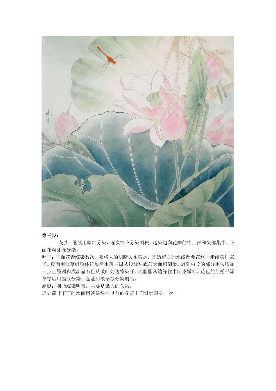 工笔荷花步骤图_第3页