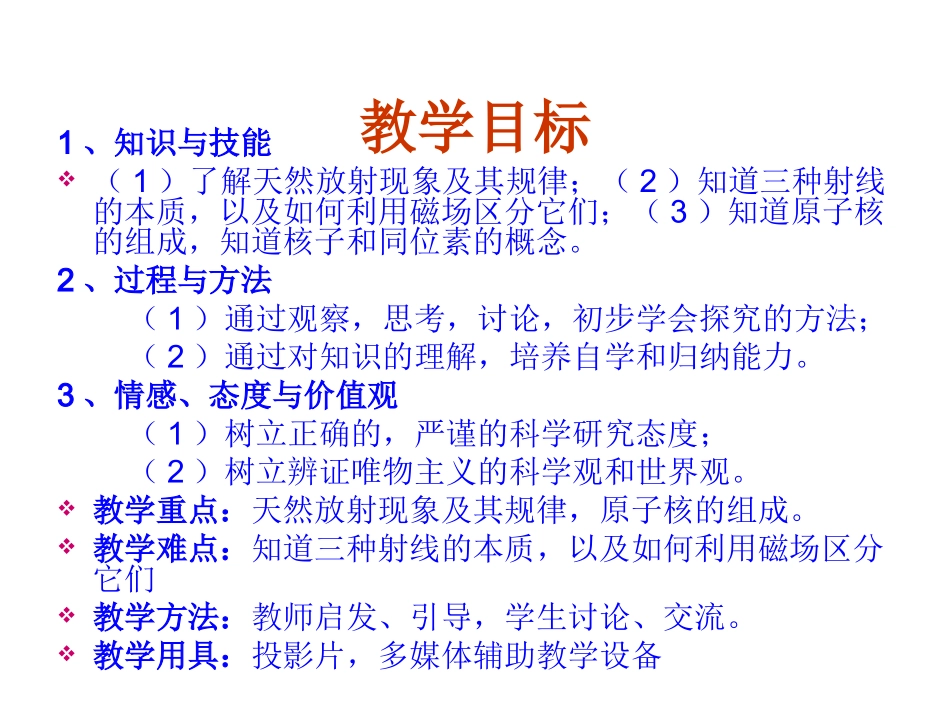 高中物理：《原子核的组成》课件(新人教版_选修3-5)_第2页