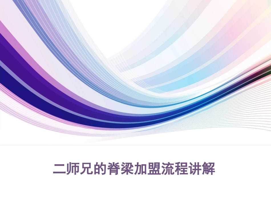 二师兄的脊梁加盟流程讲解_第1页